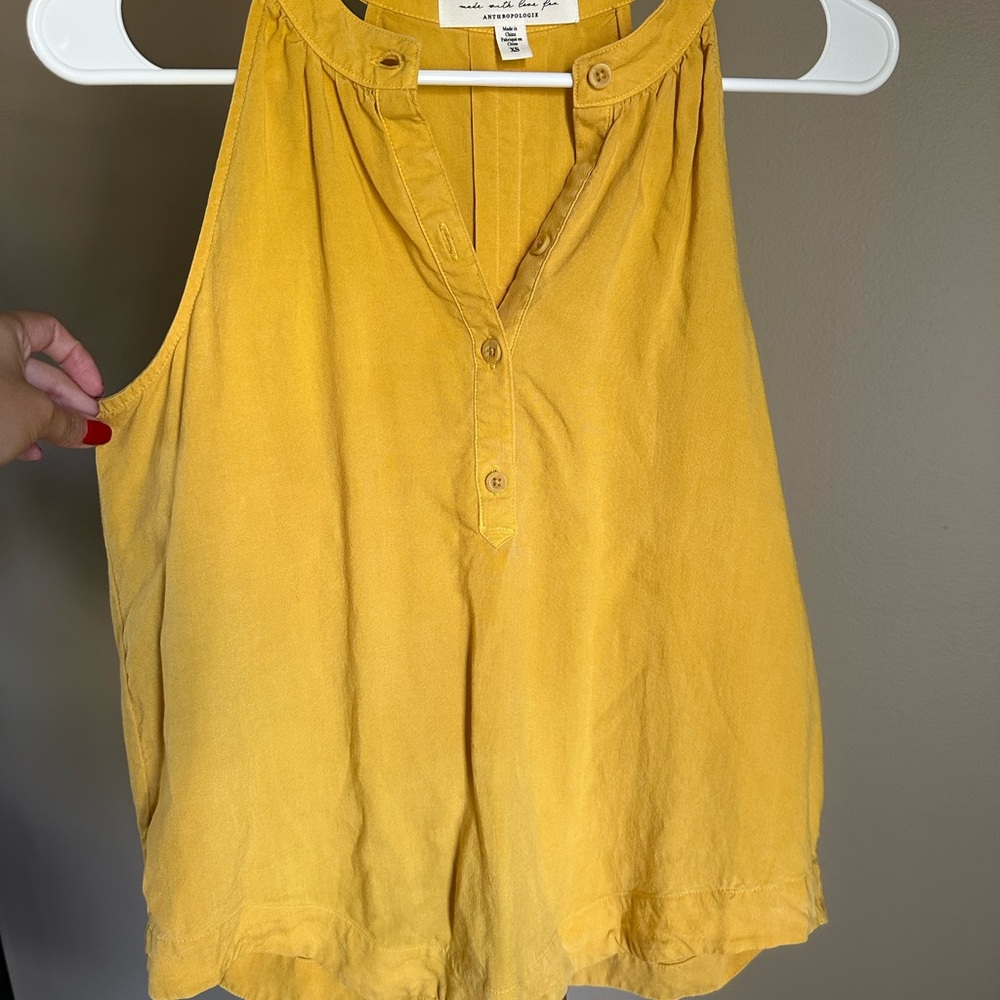 Anthropologie Cloth & Stone Yellow Henley